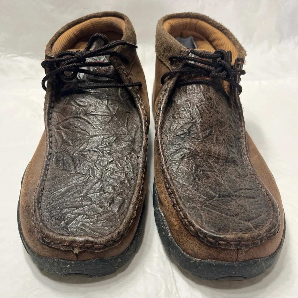 Twisted X Chocolate Chukka Driving Moc Mens Size 10D Brown Leather Shoes MDM0090
